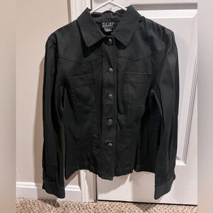 Rafaella Sun button detail black button down Shacket size 8